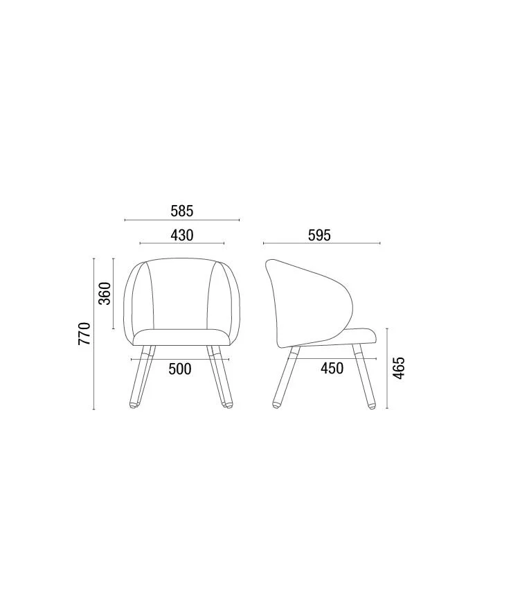 Silla Extra (Fija, Pata de Metal) Bee 36702 - Imagen 2